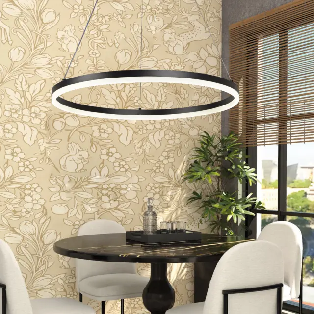 InLight Κρεμαστό φωτιστικό LED 45W 3CCT (by switch on base) D:60cm (6095-C-Black) 3