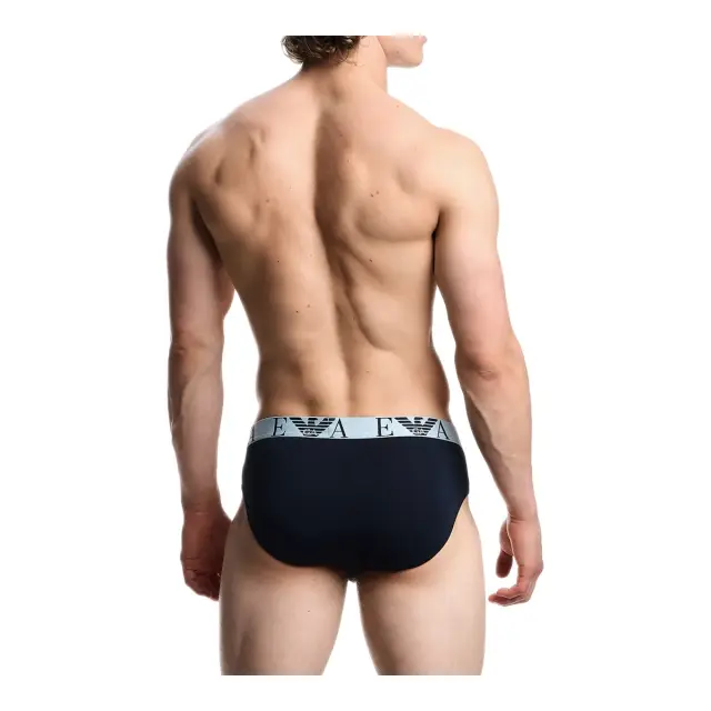 Emporio Armani Ανδρικό Slip Bold Monogram Logo - Τριπλό Πακέτο, Χρώμα Σκούρο Μπλε - 2XL 3