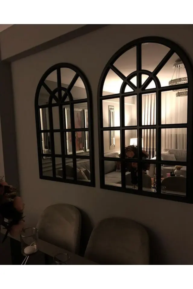 Stewehome Καθρέφτης τοίχου οβάλ από mdf 103x70 cm 3