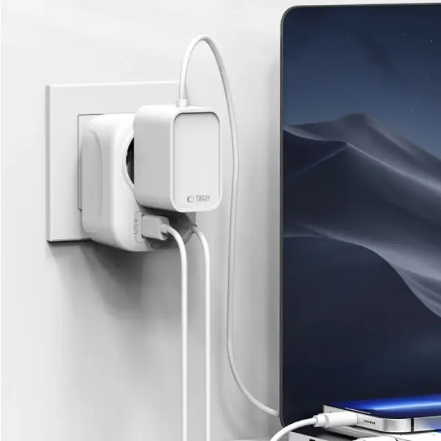 Tech-protect Ta100 Travel Adapter Uk To Eu White 3