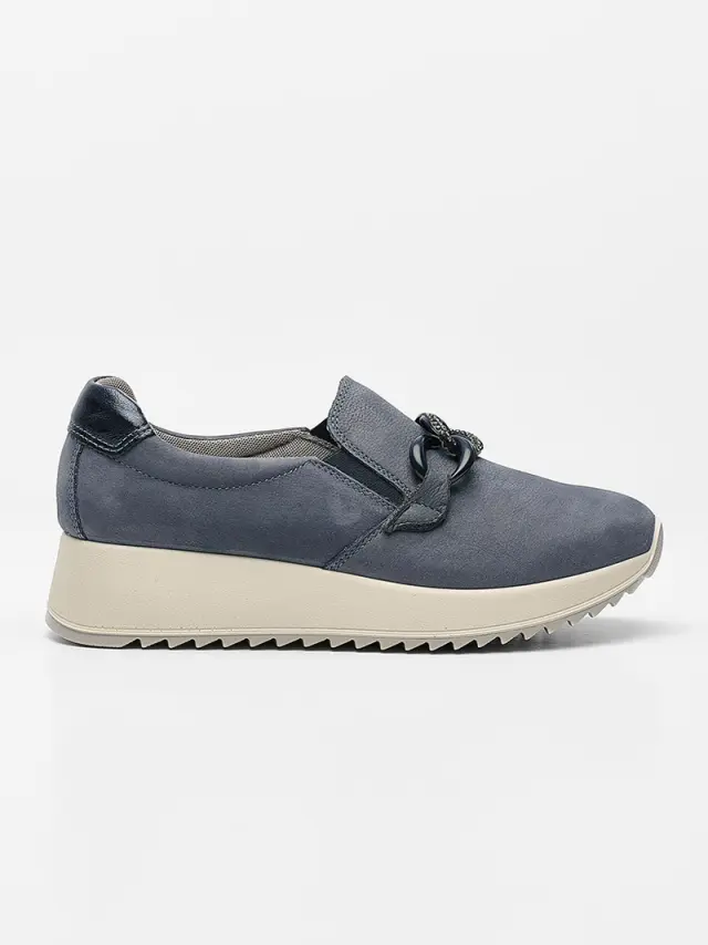 Imac Μοκασίνια-Loafers Γυναικείο δέρμα Nubuck Μπλέ IMA/556950 AVIO 3