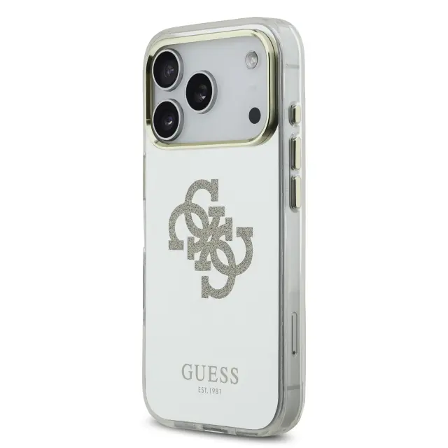 Guess PC/TPU Mirror 4G Glitter Logo MagSafe Case for iPhone 17 Pro Gold 2