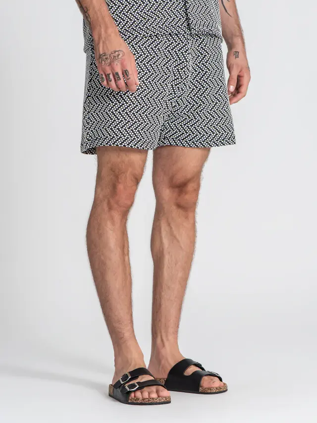 Gianni Kavanagh Ανδρικό VIBRATION Casual Shorts - Black & White - XL 3