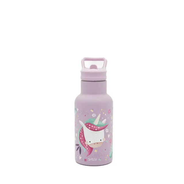 Sassi Ανοξείδωτο Μπουκάλι Θερμός με Καλαμάκι 350ml Sparkly The Unicorn