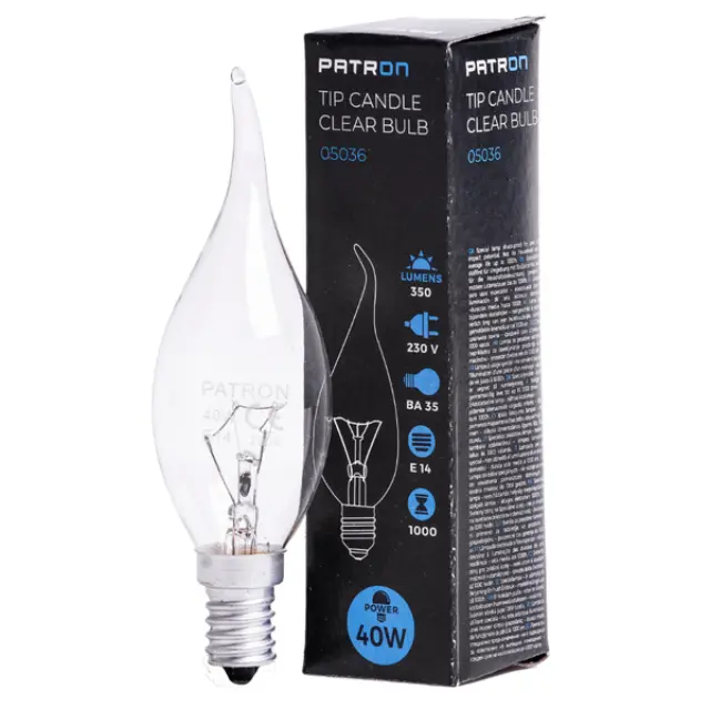 Incandescent Bulb E14 40W BA35 230V CL