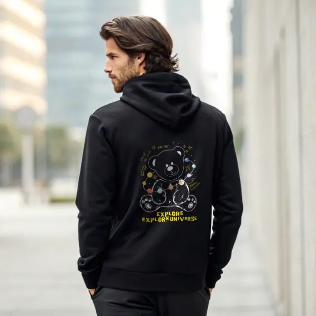 Φούτερ Noshame® Μαύρο με τύπωμα - 3025068 - XXL