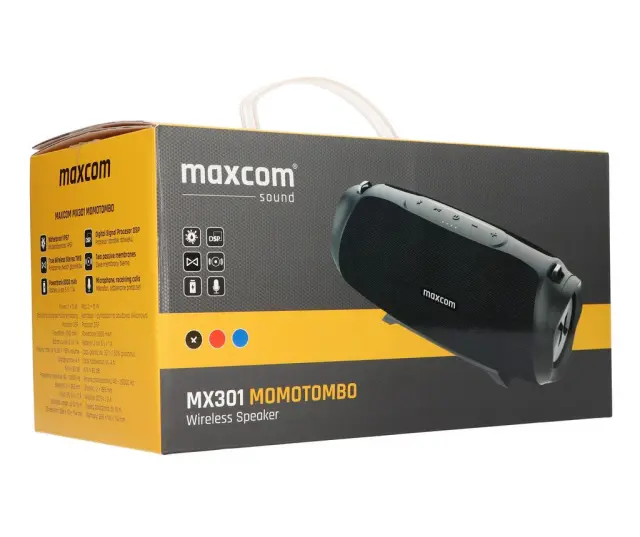 Φορητό Ηχείο Bluetooth με Λειτουργεία Powerbank Maxcom Momotombo MX301 TWS 30W RMS Μαύρο IP67 με Ενσωματωμένο Μικρόφωνο 2