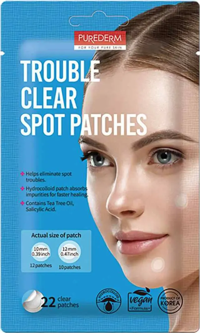 Purederm Trouble Clear Spot Patches Vegan Επιθέματα Για Σπυράκια 22τμχ