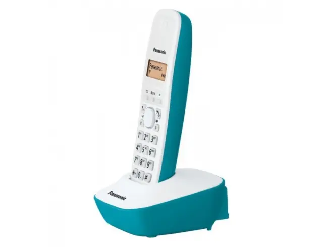 Ασύρματο Ψηφιακό Τηλέφωνο Panasonic KX-TG1611GRC Λευκό-Τυρκουάζ με Αναγνώριση Κλήσης, Λειτουργία Αφύπνισης και Φωτιζόμενη Οθόνη 3