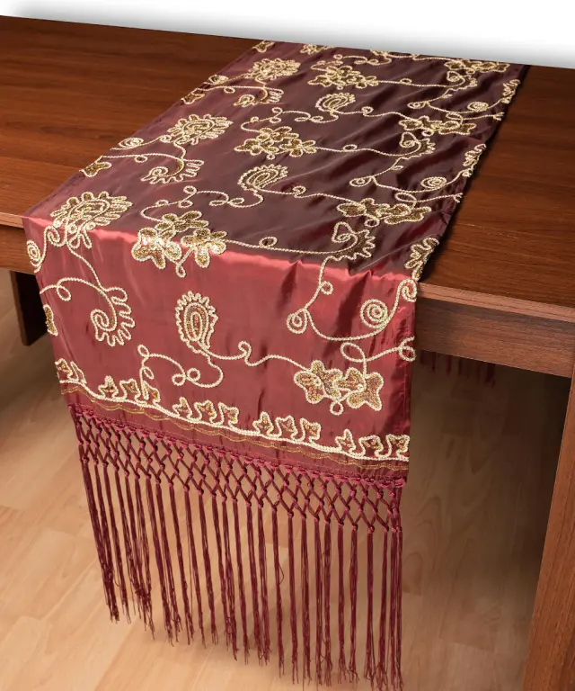 Σατέν τραβέρσα 7710 (50cm x 210cm) μπορντώ - -