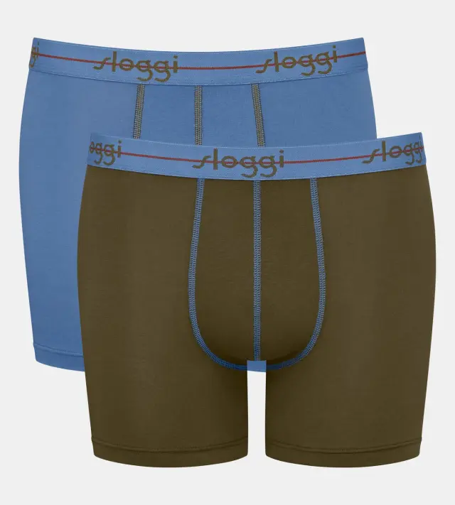 Sloggi Men Μακρυά Μποξεράκια Start Short Συνδυασμός Πράσινο 2-Pack