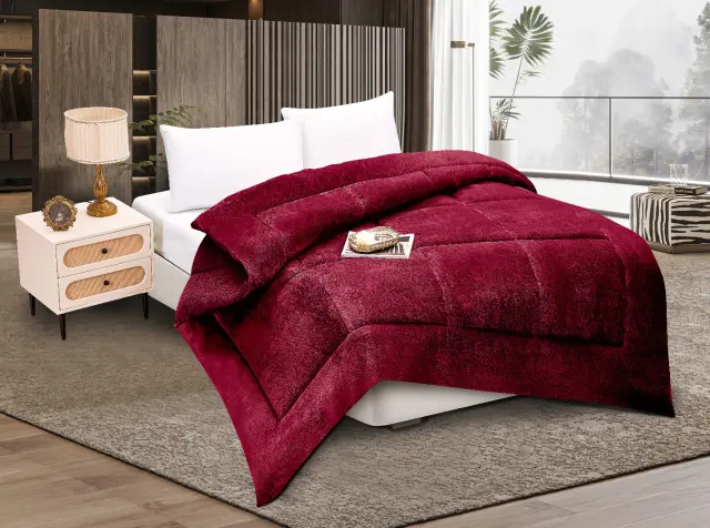 Κουβερτοπάπλωμα solid (160cm x 220cm) burgundy - -