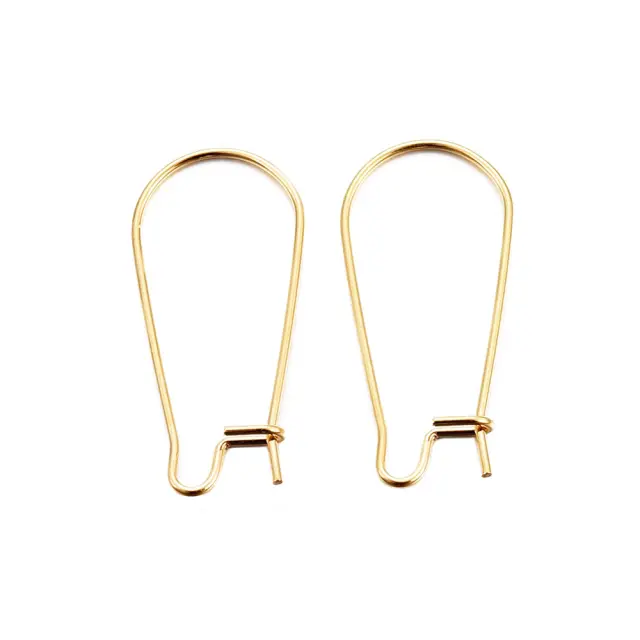 Σκουλαρίκι Kidney 25x12x0.7mm Ανοξείδωτο Ατσάλι 304 Golden - 10τεμ