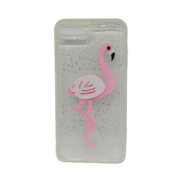 Θήκη Σιλικόνης Futeral Case Flamingos Για Apple iPhone 7 Plus / 8 Plus Διάφανη Ροζ