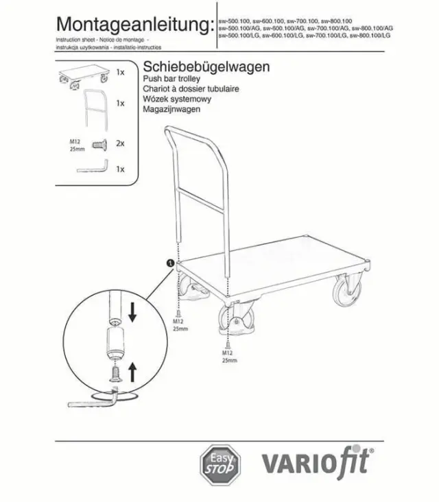 Variofit sw-700.100/AG Τρόλεϊ Μεταφοράς για Φορτίο Βάρους ως 500kg 2