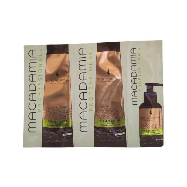 Macadamia Ultra Rich Moisture Trio Foil Pack Shampoo 10ml & Conditioner 10ml & Oil 5ml