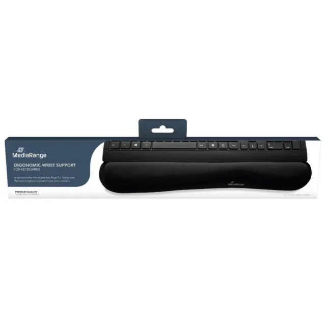 MediaRange Ergonomic Keyboard Pad With Gel Wrist Support Black (MROS252)