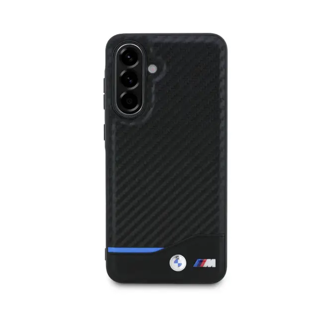 BMW M PU Carbon Blue Line Case for Samsung Galaxy A56 Black 2
