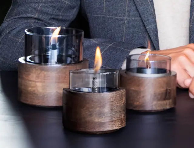Επιτραπέζια Εστία Φωτιάς Lotus 12 Tenderflame με διάρκεια καύσης 9 - 10 ώρες, χωρητικότητα δεξαμενής 300ml και διαστάσεις 12x12.5cm - Mocha TF-600334