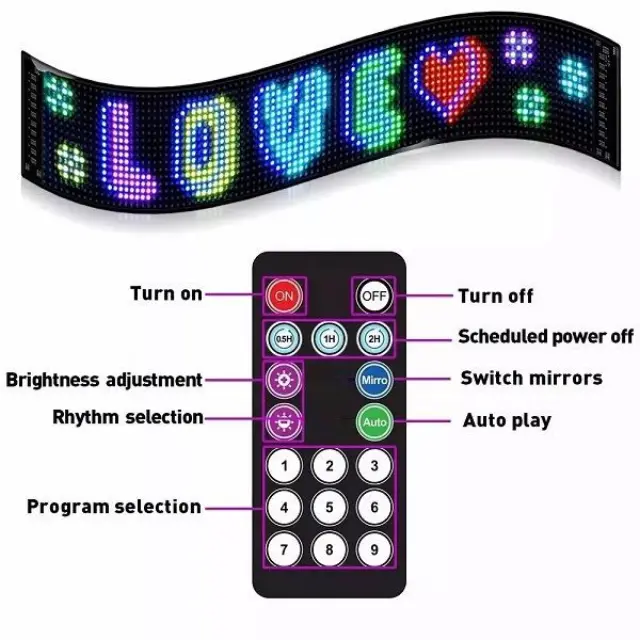 Διαφημιστική εύκαμπτη πινακίδα οχημάτων LED με τηλεχειριστήριο - 1122110A/04316 - 110851 3