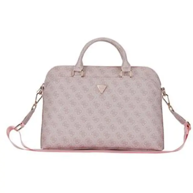 Guess PU 4G Triangle Logo Computer Bag 13/14/15" Pink