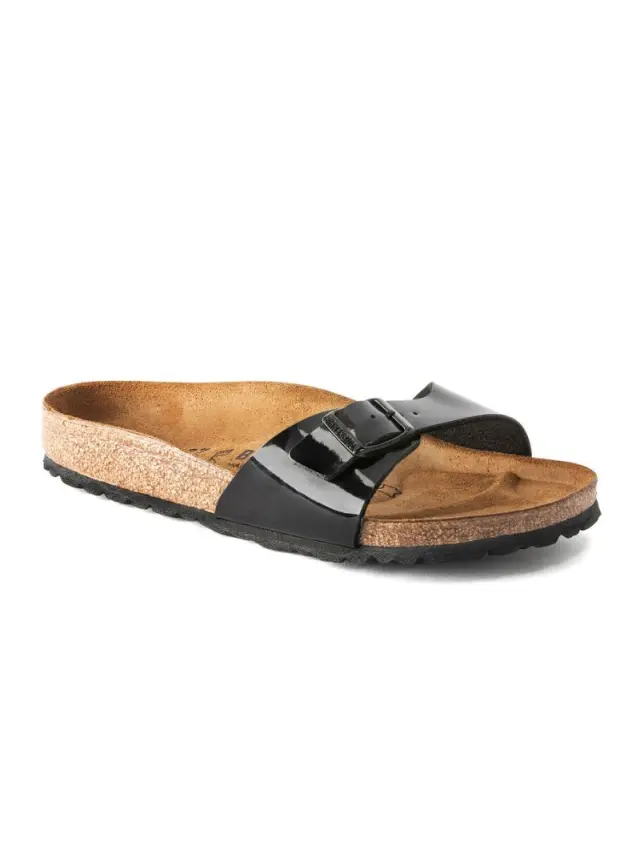 Birkenstock Πέδιλα Γυναικείο Birko-Flor Patent(Ανθεκτικό Υλικό Της Birkenstock-Επιτρέπει Την Επαφή Με Το Νερό) Μαύρο BIR/MADRID 040303 LACK/BLA - 42 2
