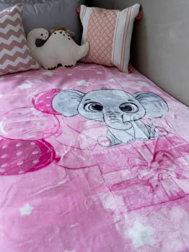 Κουβέρτα Βελουτέ Κούνιας 1558 Pink 110x140 Sunshine