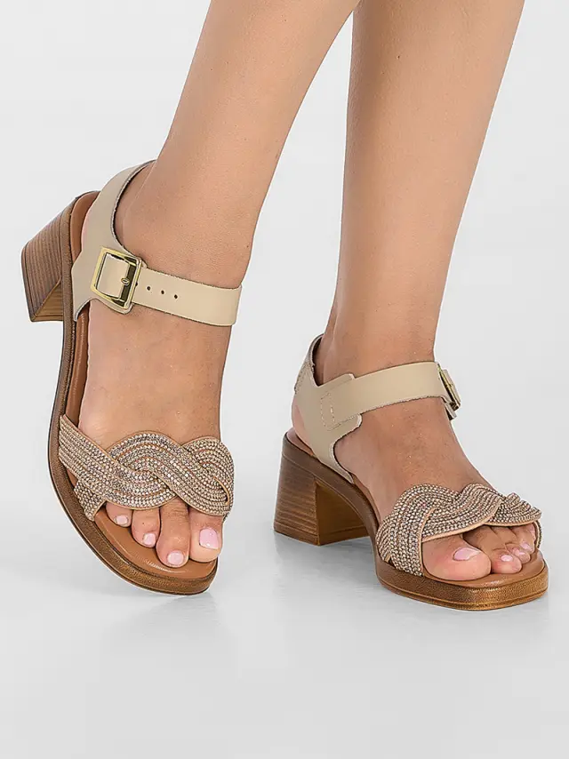Comodissima Πέδιλα Γυναικείο δέρμα Μπεζ COM/345070 BEIGE/ROSA 2