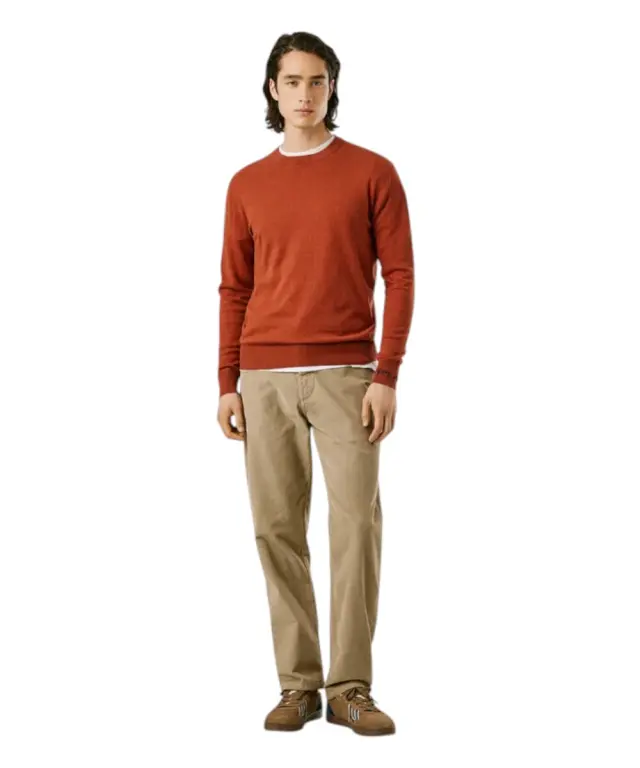 Pepe Jeans - Ανδρικό Πουλόβερ Βαμβακερό Andre Crew Neck PM7000013-262 Πορτοκαλί - S 3