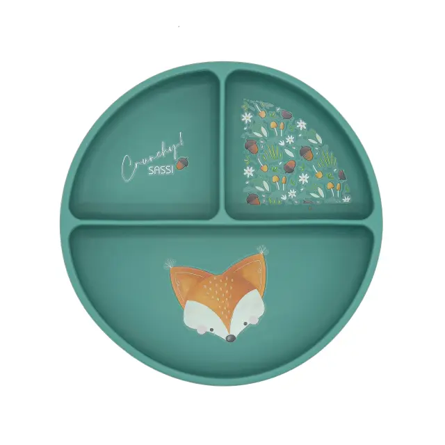 Sassi Πιάτο Σιλικόνης με Βεντούζα Crunchy The Fox 2