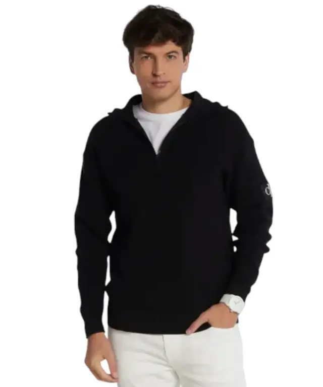 Calvin Klein - Ανδρικό Πουλόβερ Regular Fit J30J323985-BEH Μαύρο - 2XL