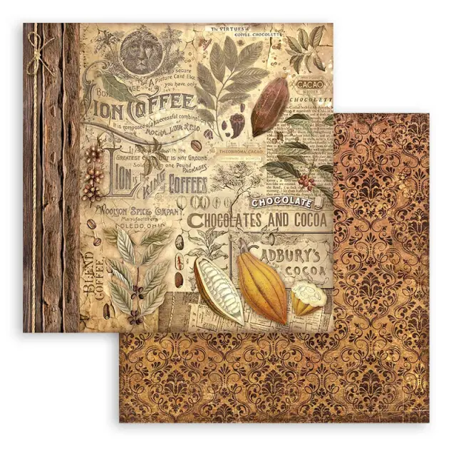Χαρτιά scrapbooking 10τεμ, 30.5×30.5cm Stamperia, Coffee and Chocolate 2