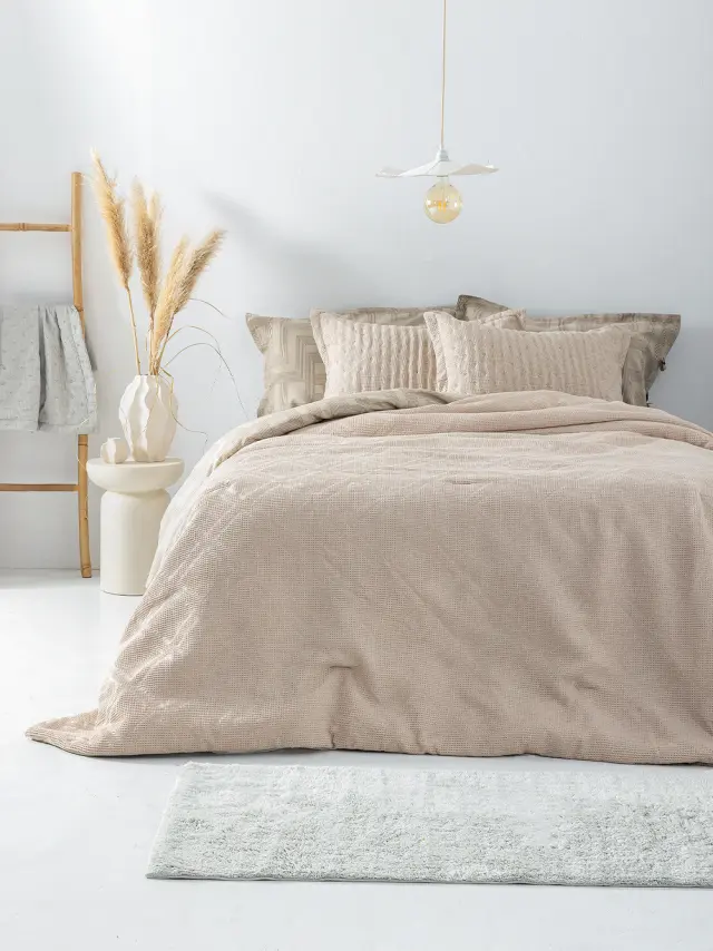 Κουβερλί 160x240 Μονό 100gsm Palamaiki Alison 100% Πολυέστερ- Beige