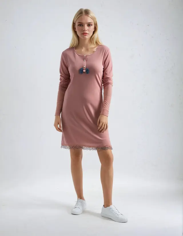 W463 - Pink Glow - NIGHTGOWN SOLID - S