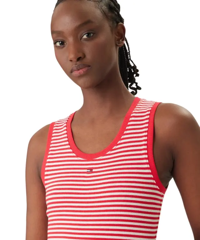 Tommy Hilfiger - Γυναικείο T-shirt Αμάνικο Rib Essential Tank Top Slim Fit DW0DW20673-0EY Κόκκινο 3