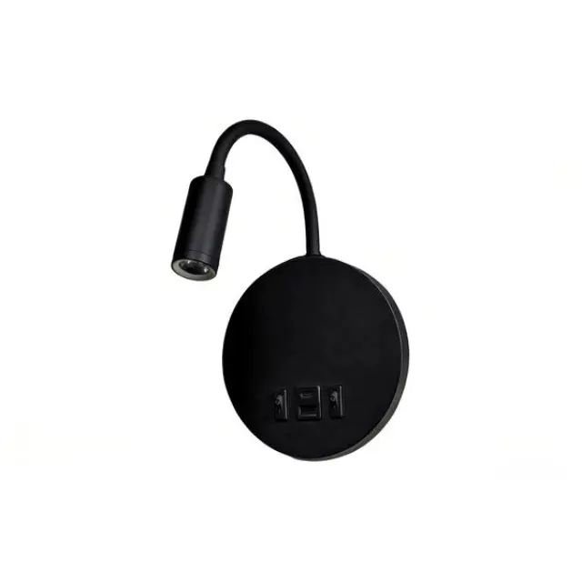 Μαύρη Απλίκα Ανάγνωσης Διπλού Φωτισμού LED USB Type C 3000K ARTE ILLUMINA 10W Μαύρο