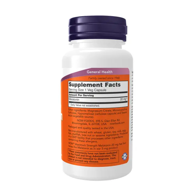 Now Foods Melatonin, Maximum Strength 20 mg 2