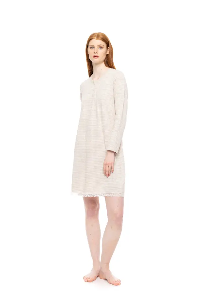 W1793 - Type - NIGHTGOWN HAZELNUT STRIPES