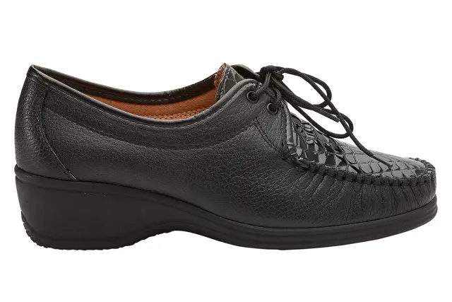 Toscana Δετά-Oxfords Γυναικείο δέρμα/δέρμα λουστρίνι Μαύρο TOS/2366 NERO 3
