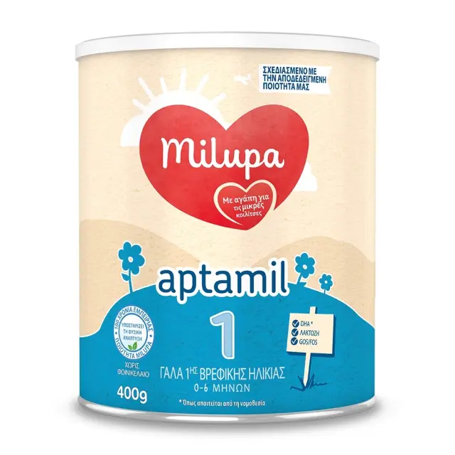 Milupa Aptamil 1 Γάλα σε Σκόνη 1ης Βρεφικής Ηλικίας 0-6m 400g
