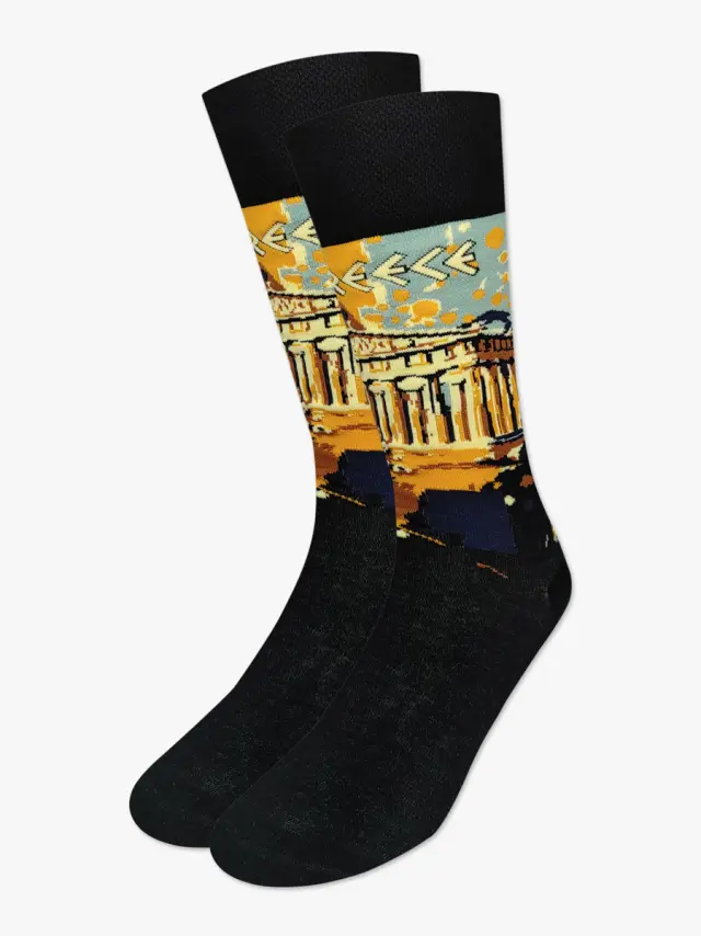 Κάλτσα Βαμβακερή με Σχέδια Greece Parthenon NODO 2