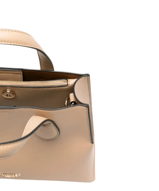 Twinset - Γυναικεια Τσαντα Χειρος Tote 262TB7101-13811 Μπεζ 2