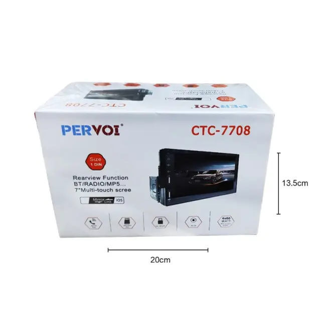PerVoi οθόνη αυτοκινήτου 7" HD αφής 1DIN CTC-7708 - Car touch screen 790021 2