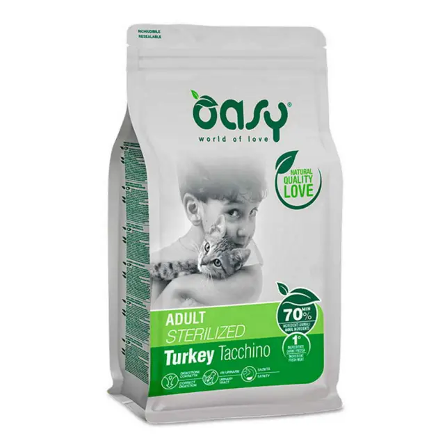 Oasy Low Grain Cat Adult Sterilised Turkey 1,5Kg Μονόχρωμο