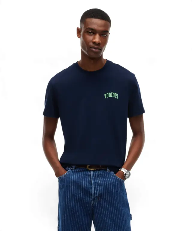 Tommy Hilfiger - Ανδρικό T-shirt Logo Tee Ext Chest Slim Fit DM0DM23558-C1G Μπλε Σκούρο 2