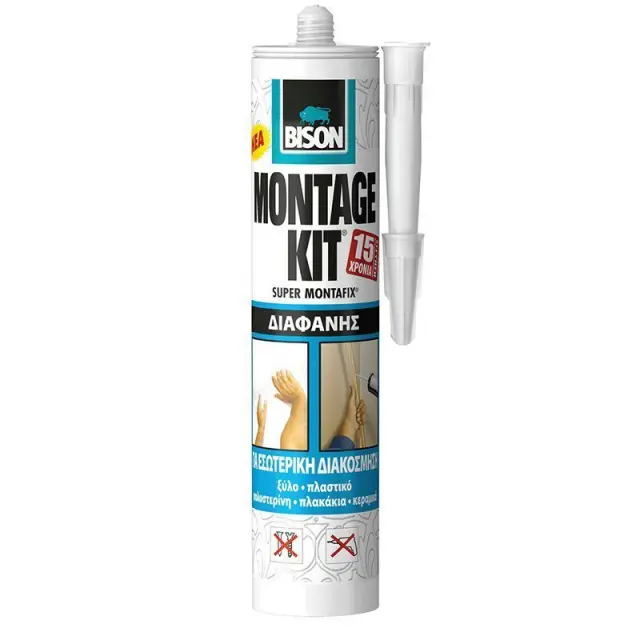 Bison 66583 - Montage Kit Transparent Πανίσχυρη Κόλλα Γενικής Χρήσης 310g