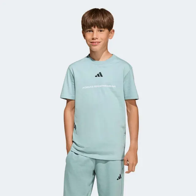 adidas Sportswear Boy's Slogan Single Jersey Tee Πράσινο Ανοιχτό KG5190 (adidas Sportswear)