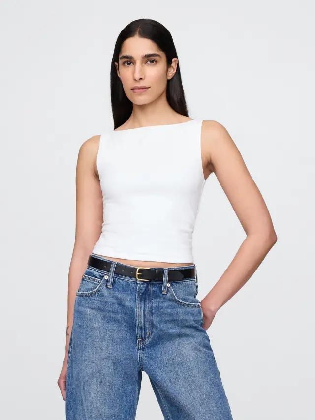 Γυναικεία Αμάνικη Μπλούζα από Ζέρσεϊ Fresh white