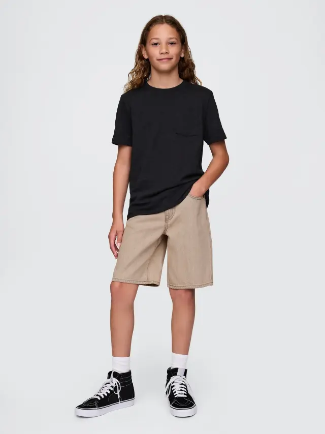 Μαύρο Παιδικό UltraSoft '90s Loose Denim Σορτς Black sand