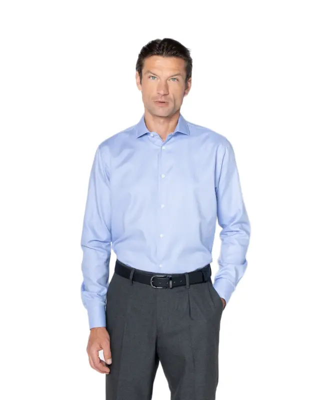 The Bostonians Dobby ανδρικό μακρυμάνικο πουκάμισο custom fit 3ANP2513-1